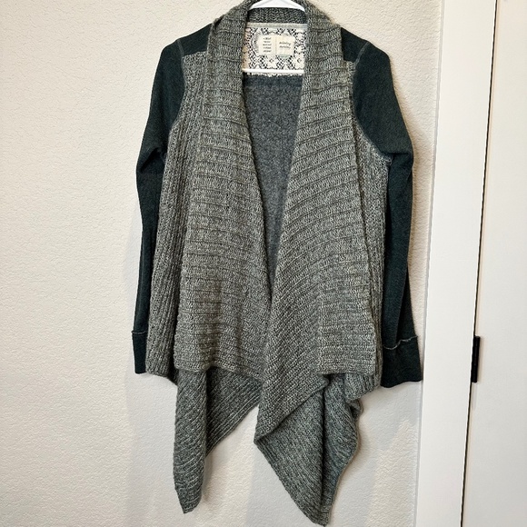 Anthropologie Sweaters - Anthropologie Saturday Sunday Green Knit Open Front Chunky Sweater Cardigan M